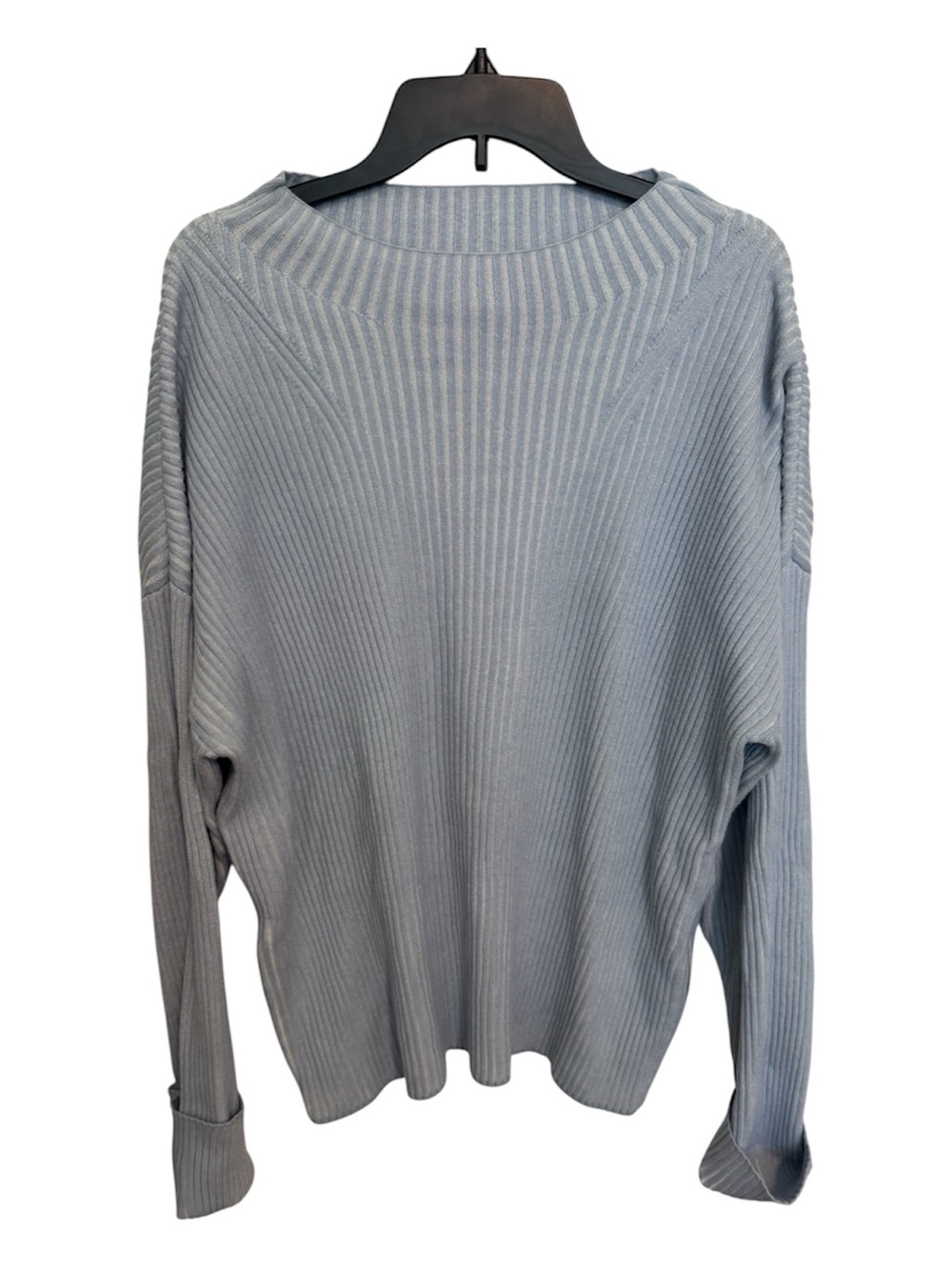 Varley Ribbed Crewneck Sweater in Light Blue-Gray